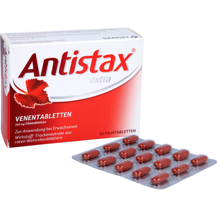 Antistax extra Venentabletten 360 mg bei schweren, geschwollenen, schmerzenden Beinen, 60 pcs. Tablets