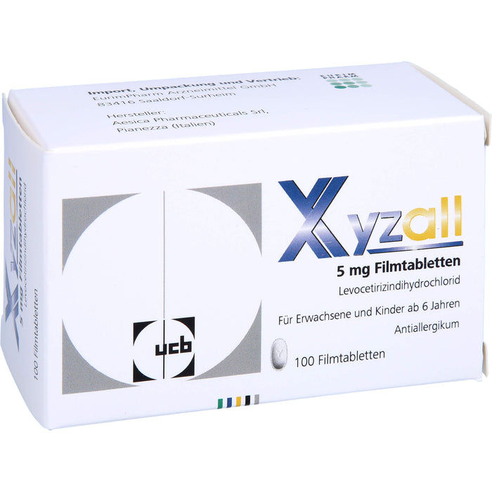 Xyzall 5 mg Filmtabletten Antiallergikum, 100 St. Tabletten