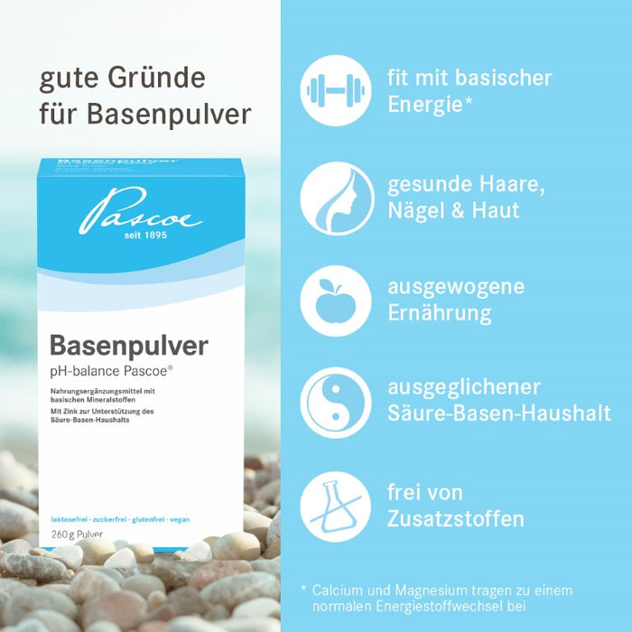 Basenpulver pH-balance Pascoe, 260 g Poudre