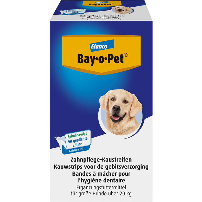 Elanco Bay-o-Pet Zahnpflege-Kaustreifen zur Zahnsteinprophylaxe bei großen Hunden, 140 g Chewing strips