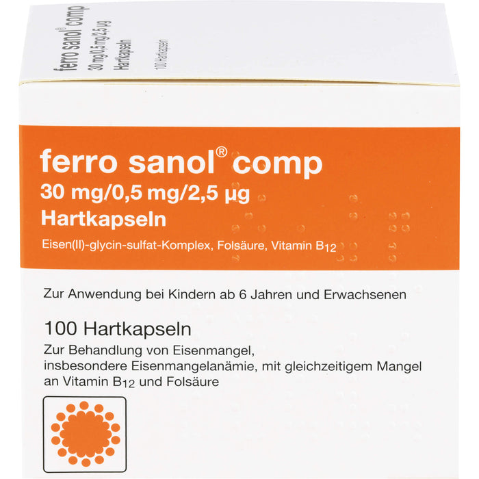 Ferro Sanol comp 30mg/0,5mg/2,5µg Hartkapseln bei Eisenmangel, 100 St. Kapseln