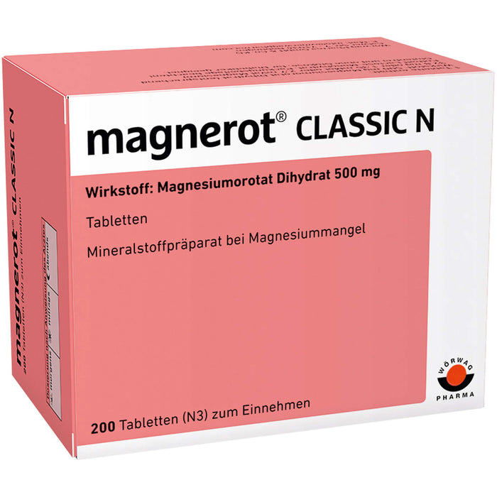 magnerot Classic N Tabletten bei Magnesiummangel, 200 St. Tabletten