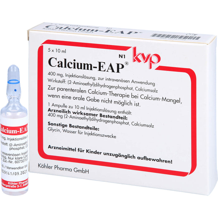 Calcium-EAP Injektionslösung bei Calcium-Mangel, 5 pcs. Ampoules