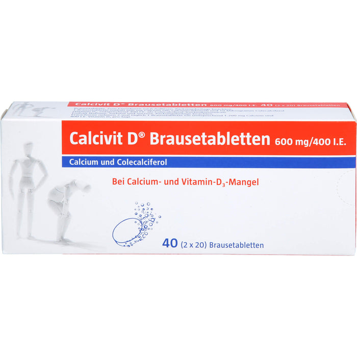 Calcivit D Brausetabletten 600 mg/400 I.E., 40 pc Tablettes