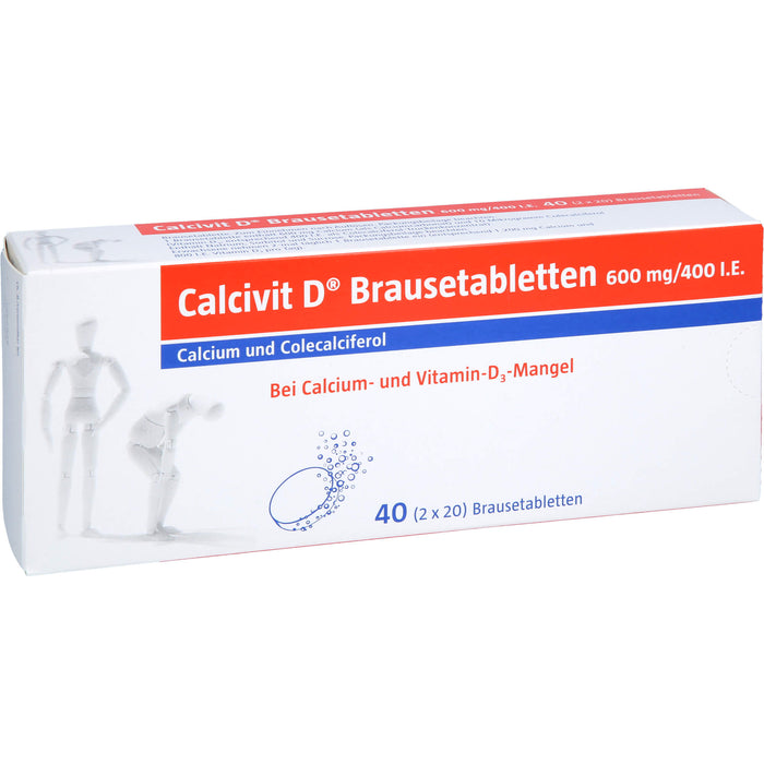 Calcivit D Brausetabletten 600 mg/400 I.E., 40 pcs. Tablets