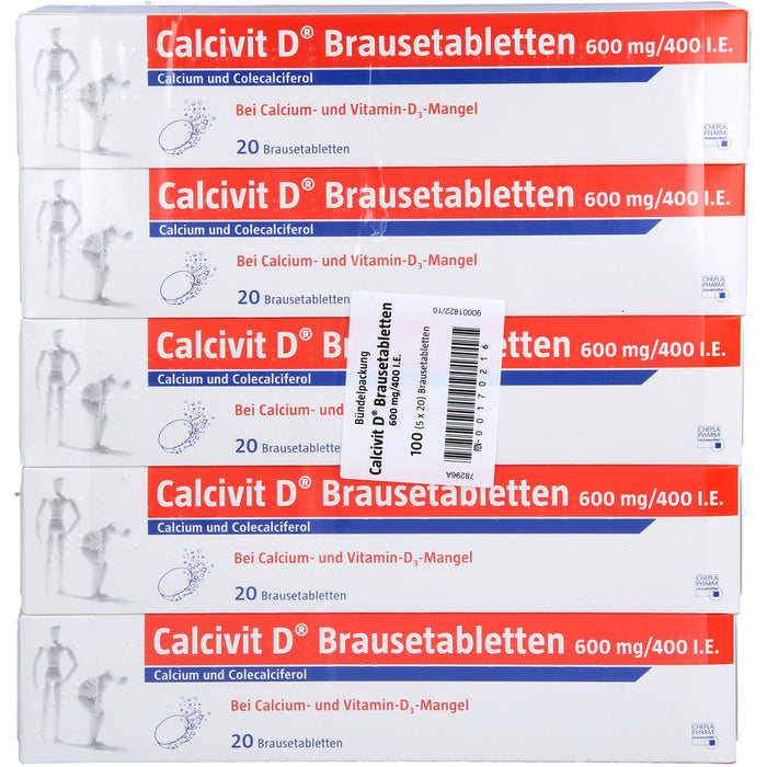 Calcivit D Brausetabletten 600 mg/400 I.E., 100 St. Tabletten