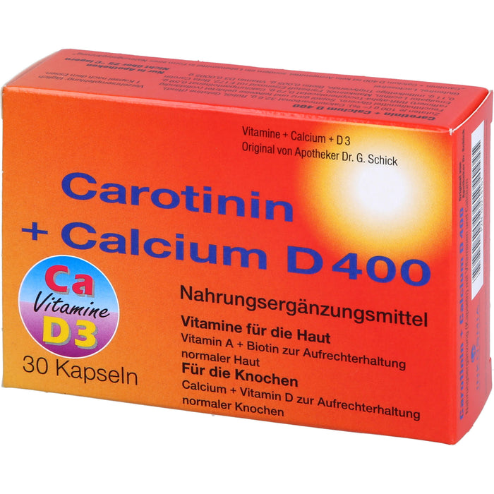 Inkosmia Carotinin + Calcium D 400 Kapseln, 30 pc Capsules