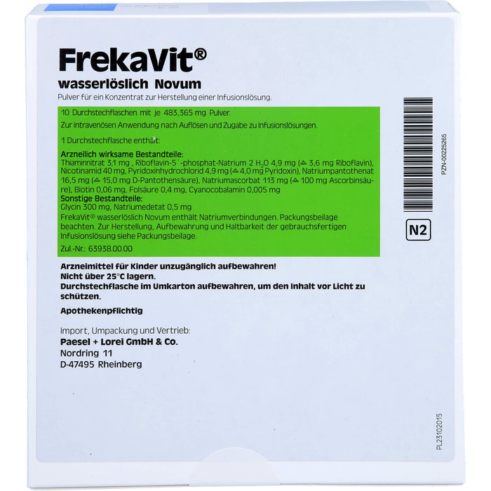 FrekaVit wasserlöslich Novum, Pulver für ein Konzentrat zur Herstellung einer Infusionslösung, 10X10 ml PIK