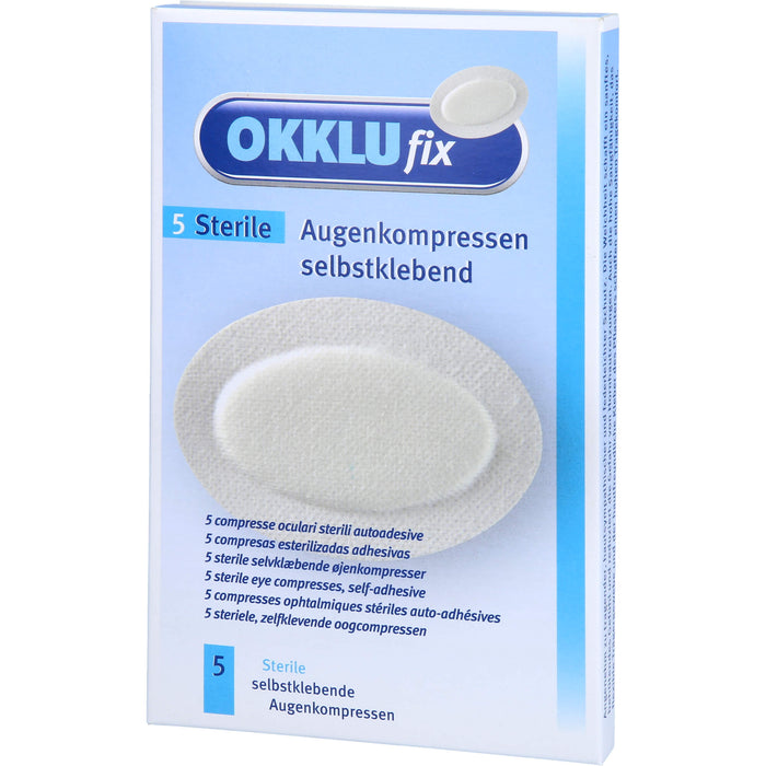 Okklufix steril Augenkompresse selbstklebend, 5 pc Compresses