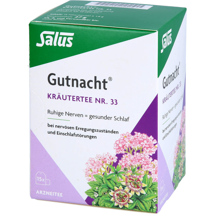 Salus Gutnacht-Kräutertee Nr. 33 ruhige Nerven = gesunder Schlaf, 15 pcs. Filter bag