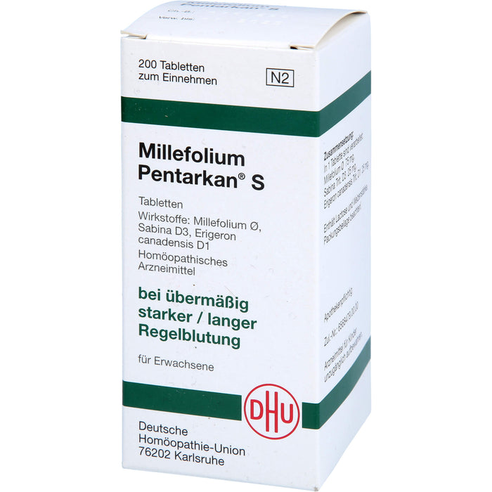 DHU Millefolium Pentarkan S Tabletten bei übermäßig starker / langer Regelblutung, 200 pc Tablettes