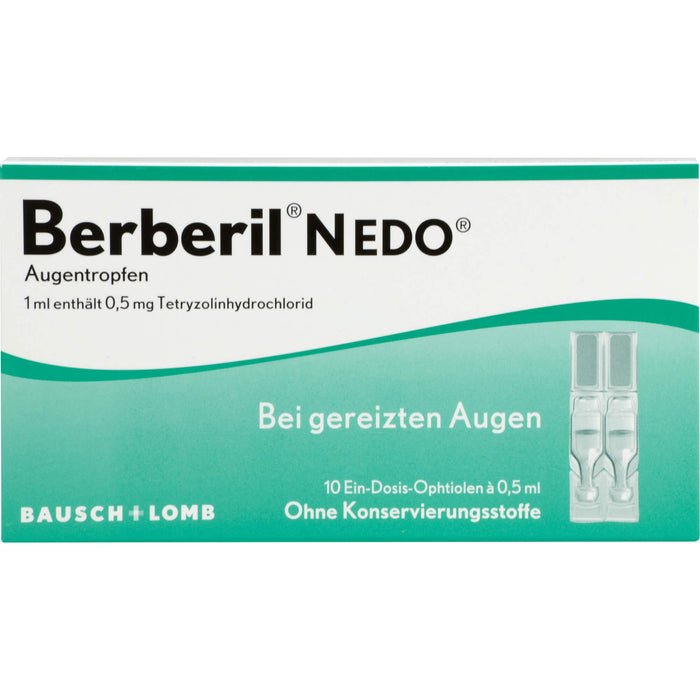 Berberil N EDO Augentropfen bei gereizten Augen, 10 pcs. Single-dose pipettes