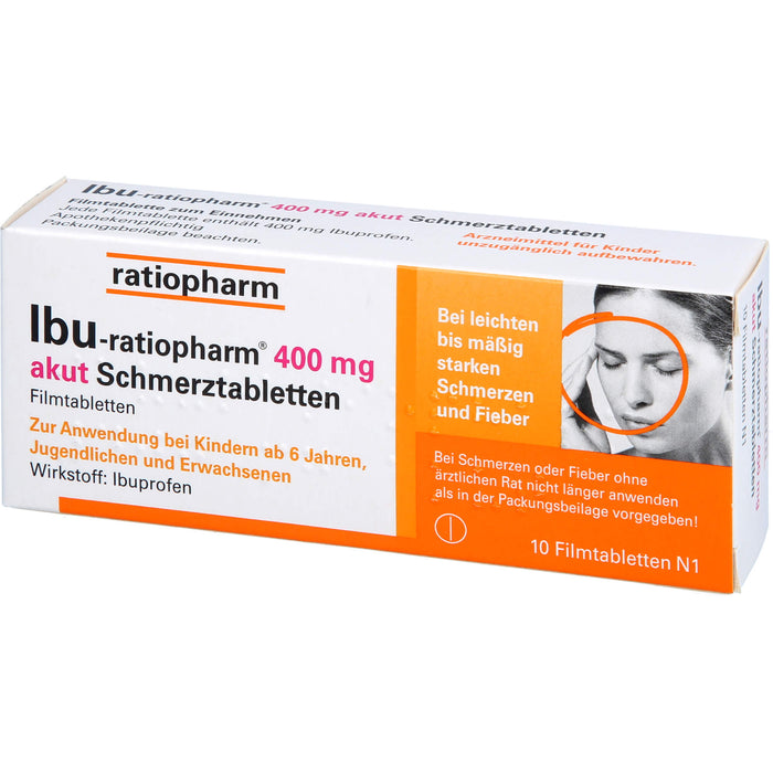 IBU-ratiopharm akut 400 mg akut Schmerztabletten, 10 St. Tabletten