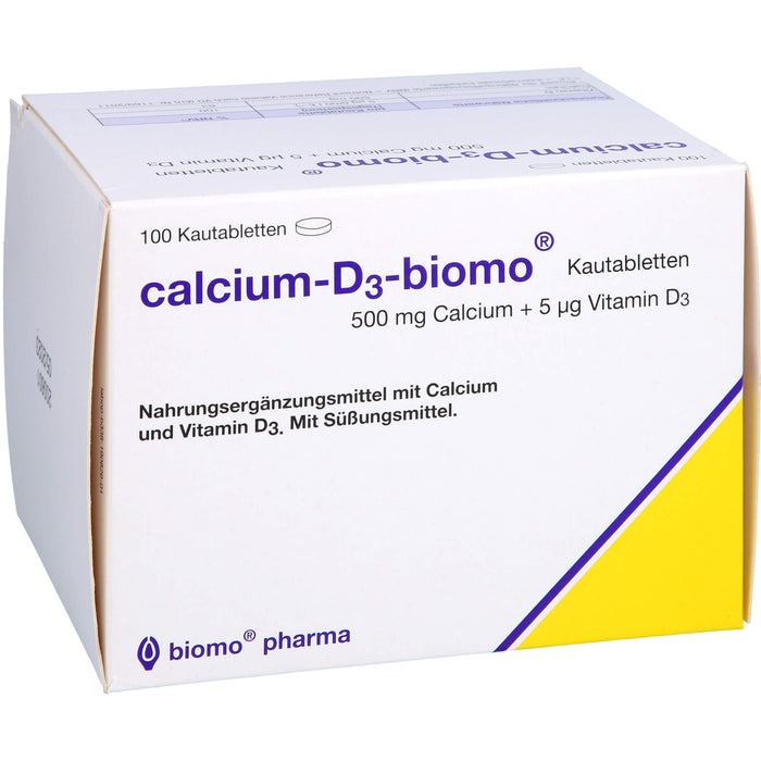 Calcium-D3-biomo Kautabletten 500+D, 100 pc Tablettes