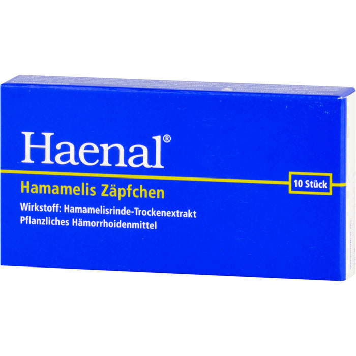 Haenal Hamamelis Zäpfchen Hämorrhoidenmittel, 10 pc Suppositoires