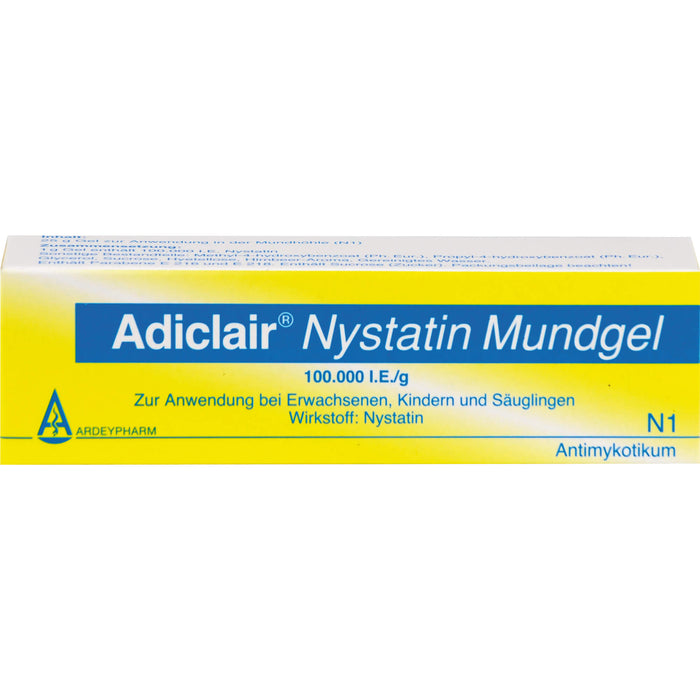 Adiclair Nystatin Mundgel zur Behandlung von Pilzerkrankungen der Mundhöhle, 25 g Gel