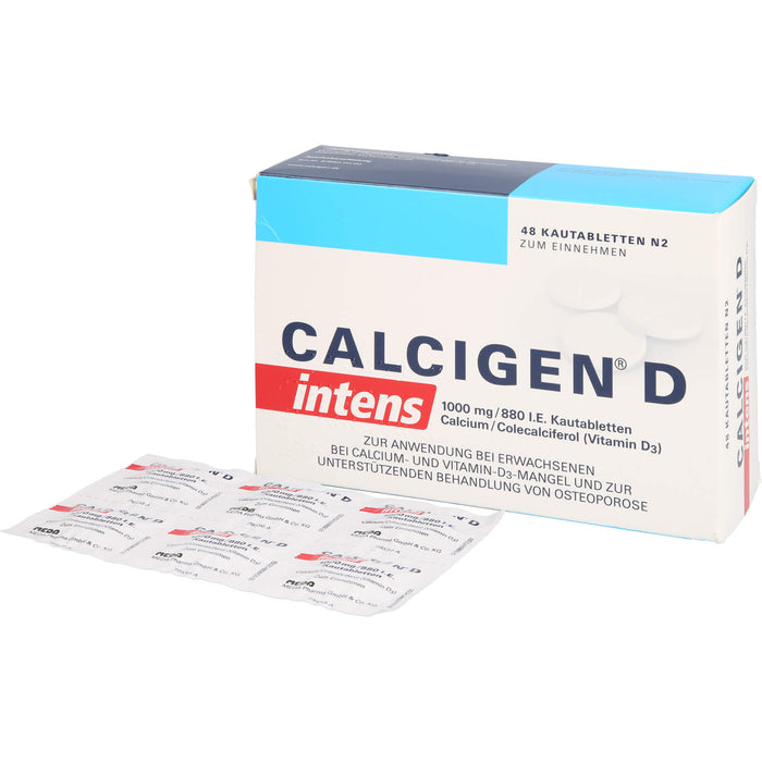 Calcigen D intens 1000 mg/880 I.E. Kautabletten, 48 St KTA