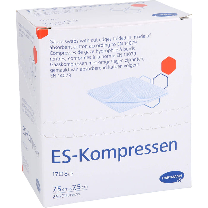 ES-KOMPRESSEN steril 7,5x7,5cm 8f, 25X2 St KOM