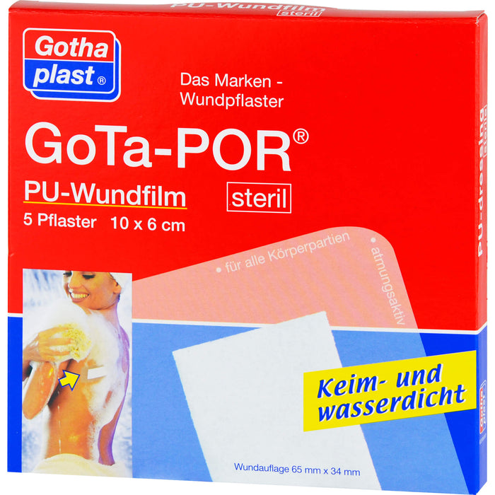 Gota-POR PU Wundfilm 10x6cm steril, 5 pc Pansement