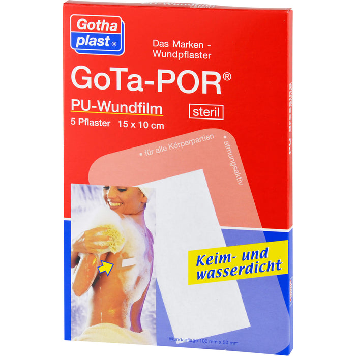 GoTa-POR PU Wundfilm 15 x 10 cm sterile Pflaster, 5 pcs. Patch