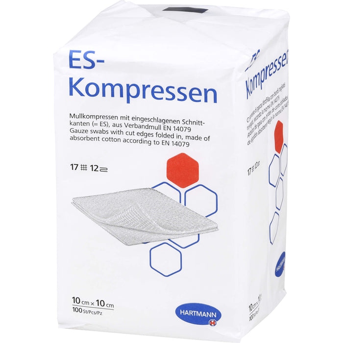 ES-KOMPRESSEN unsteril 10x10cm 12f, 100 St KOM