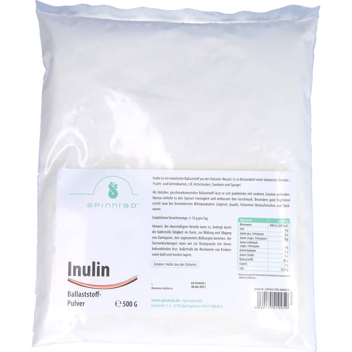 SPINNRAD Inulin prebiotisches Ballaststoff-Pulver, 500 g Poudre