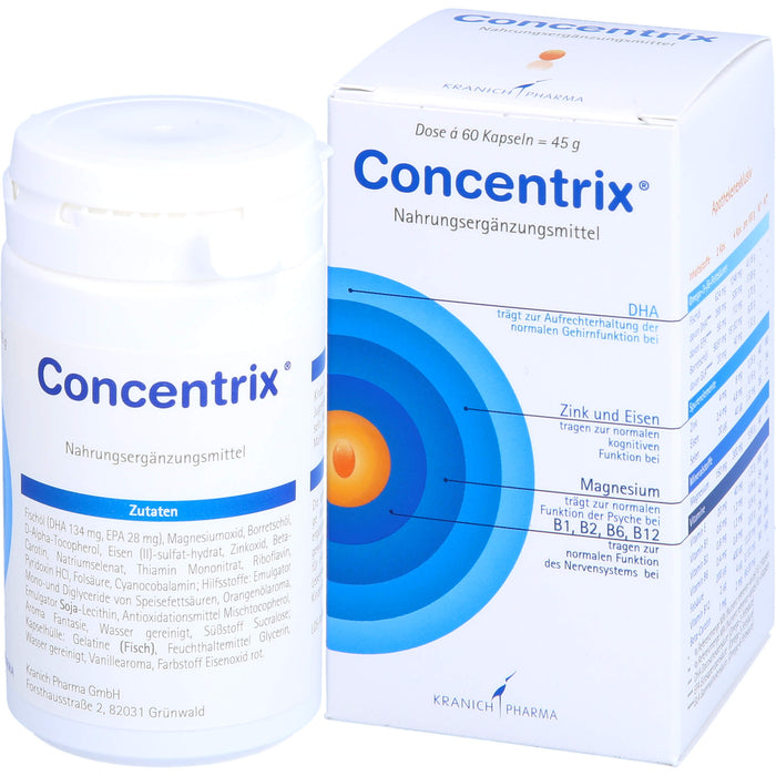 Concentrix Kapseln für Konzentration und Aufmerksamkeit, 60 pc Capsules