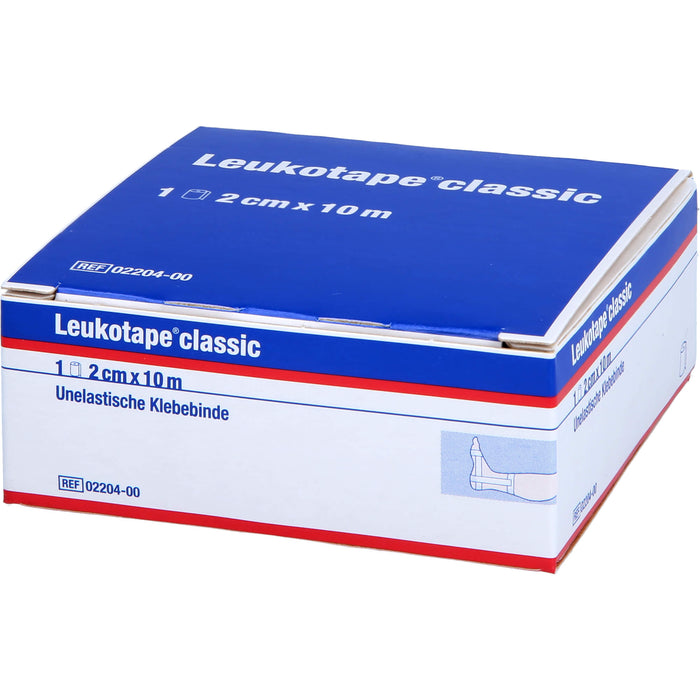 Leukotape classic unelastische Klebebinde 2 cm x 10 m weiß, 1 pcs. Wound dressings