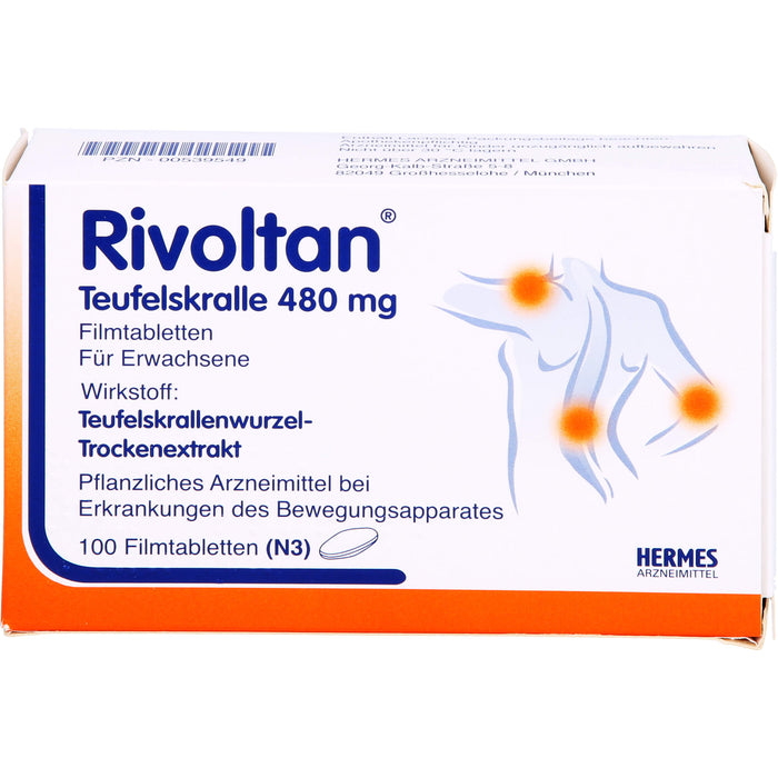 Rivoltan Teufelskralle 480 mg Filmtabletten bei Erkrankungen des Bewegungsapparates, 100 pcs. Tablets