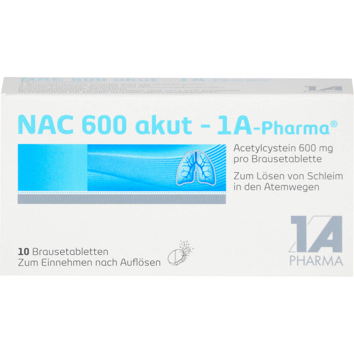 NAC 600 akut - 1 A Pharma, 10 pc Tablettes