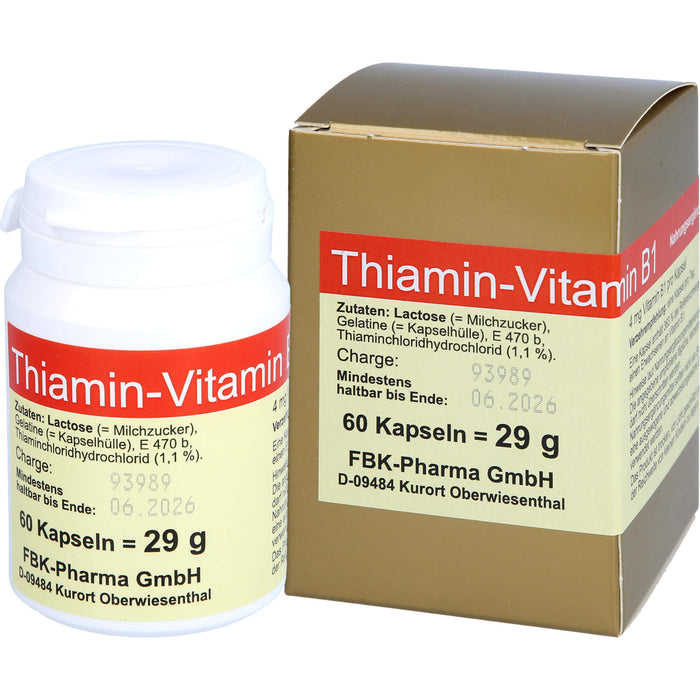 Thiamin Kapseln-Vitamin B1, 60 St KAP