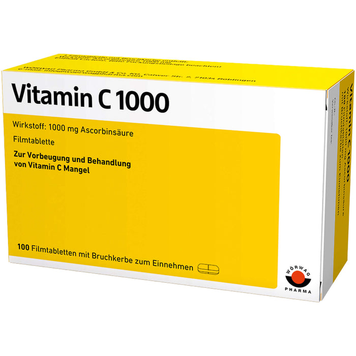 WÖRWAG Pharma Vitamin C 1000 Filmtabletten, 100 pcs. Tablets