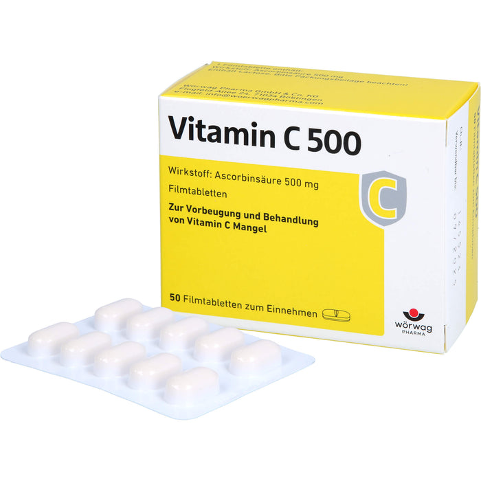 Vitamin C 500 Filmtabletten, 50 pcs. Tablets