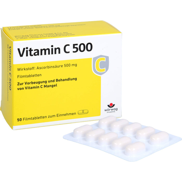 Vitamin C 500 Filmtabletten, 50 pcs. Tablets