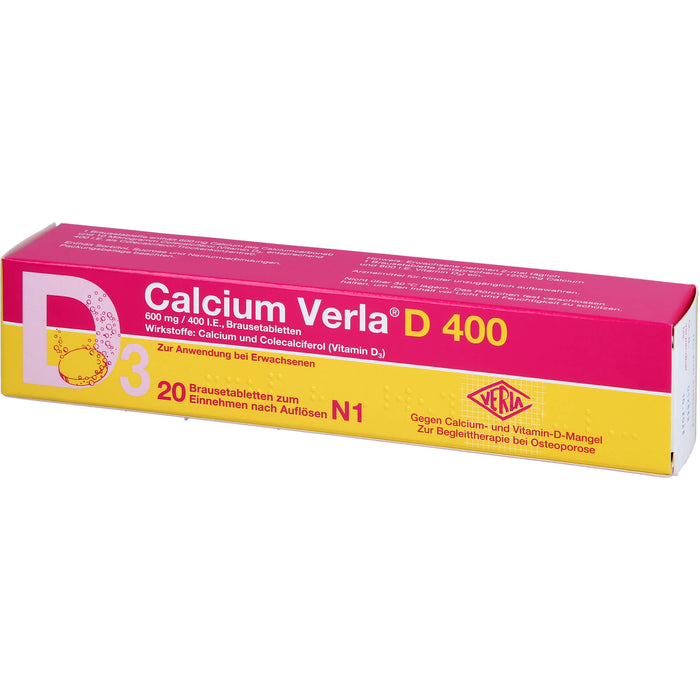 Calcium Verla D 400 Brausetabletten, 20 pc Comprimés effervescents