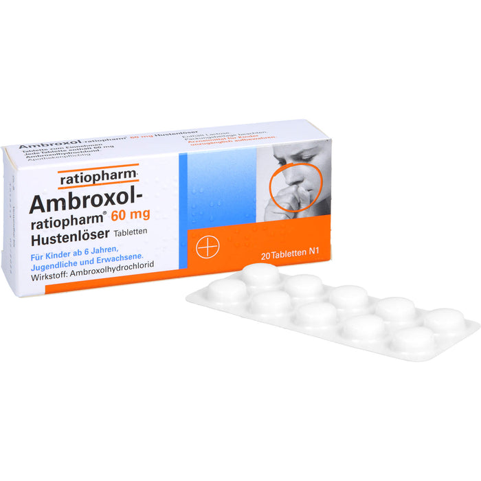 Ambroxol-ratiopharm 60 mg Hustenlöser Tabletten, 20 pc Tablettes