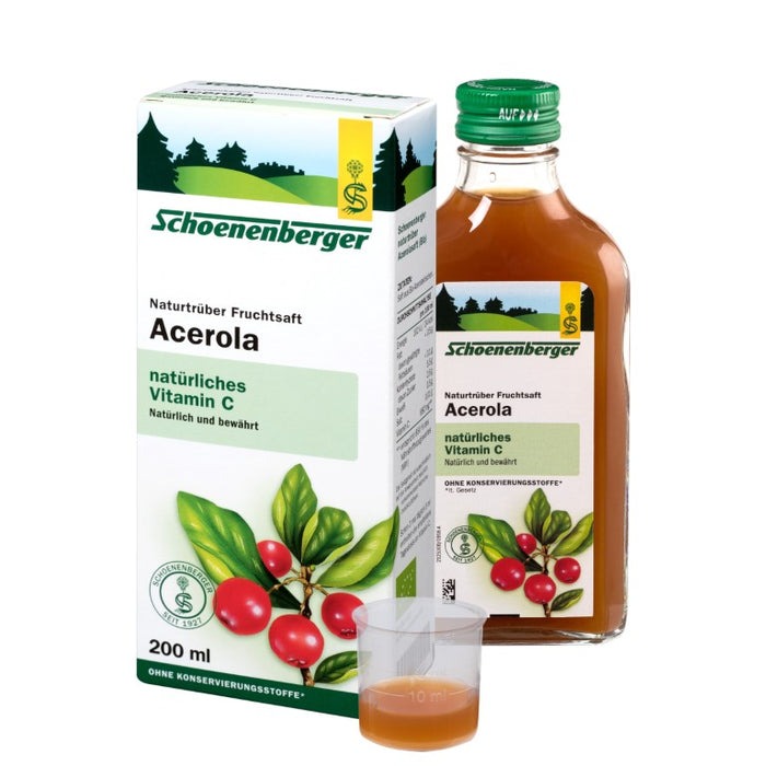 Schoenenberger Acerola mit natürlichem Vitamin C naturtrüber Fruchtsaft, 200 ml Lösung