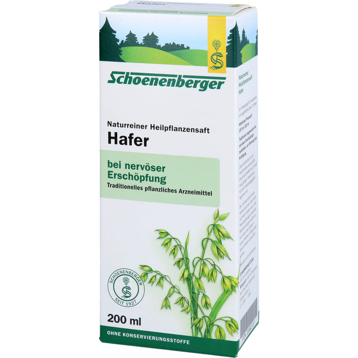 Schoenenberger Naturreiner Heilpflanzensaft Hafer, 200 ml Solution