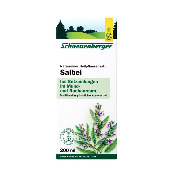 Schoenenberger Salbei naturreiner Heilpflanzensaft, 200 ml Solution