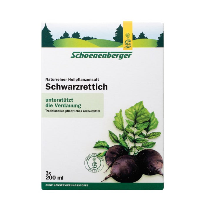 Schoenenberger Schwarzrettich naturreiner Heilpflanzensaft, 600 ml Solution