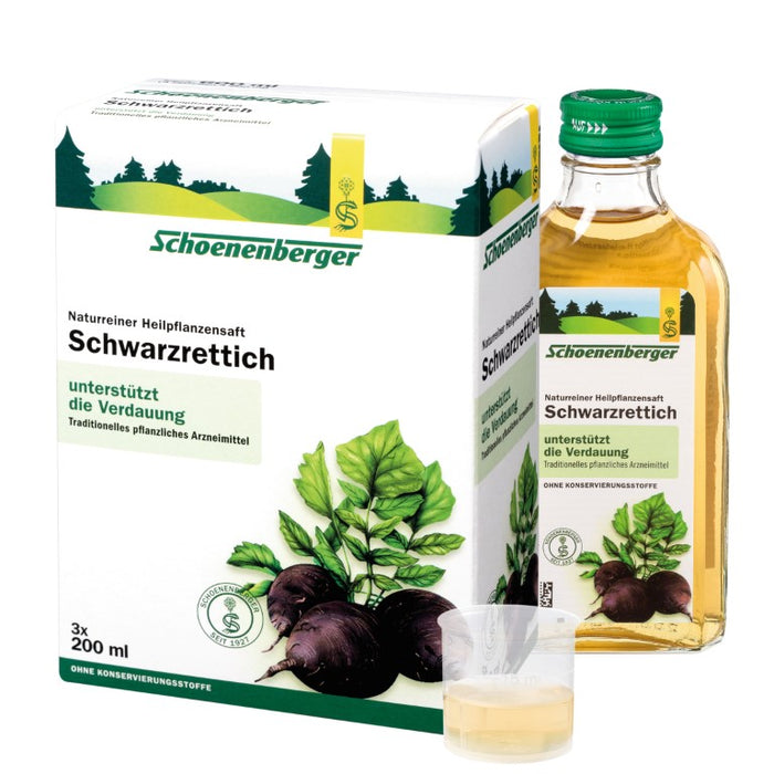 Schoenenberger Schwarzrettich naturreiner Heilpflanzensaft, 600 ml Solution