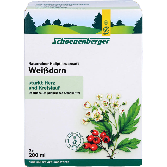 Schoenenberger naturreiner Heilpflanzensaft Weißdorn stärkt Herz und Kreislauf, 600 ml Solution