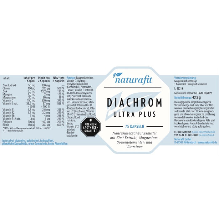 naturafit Diachrom Ultra Plus Kapseln, 75 pc Capsules