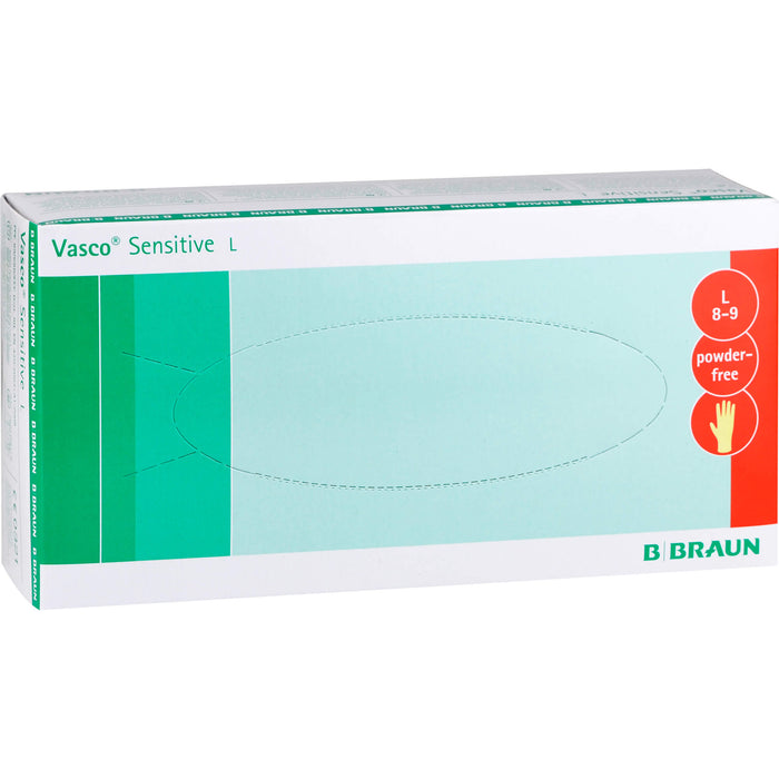 Vasco Sensitive L Untersuchungshandschuhe unsteril aus Naturlatex, 100 St. Handschuhe