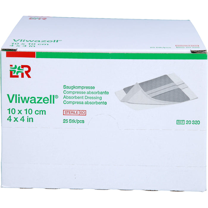 Vliwazell hochsaugfähige Universalkompresse steril 10 cm x 10 cm, 25 pc Compresses