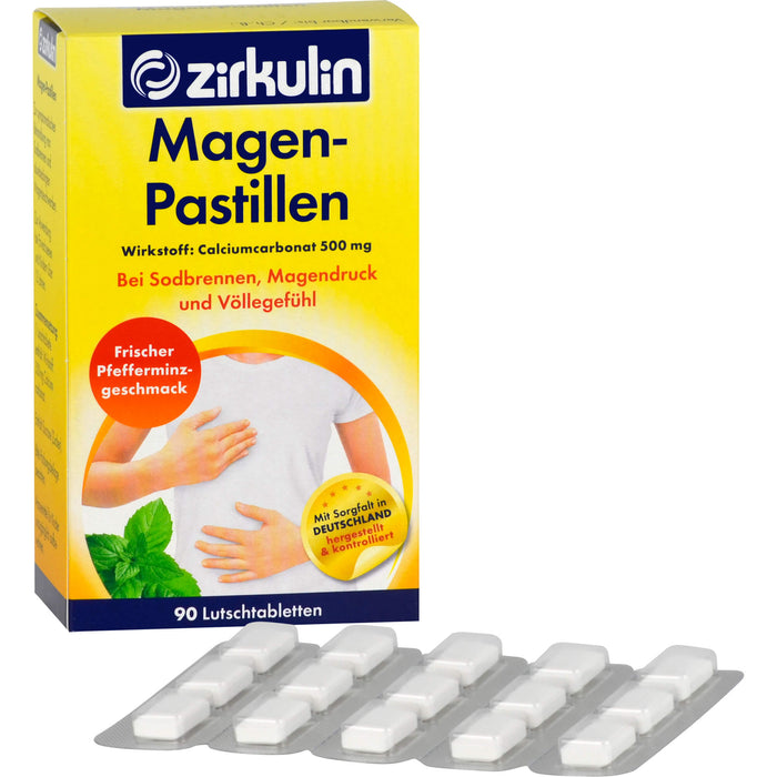 Zirkulin Magenpastillen bei Sobrennen, Magendruck und Völlegefühl, 90 pc Tablettes