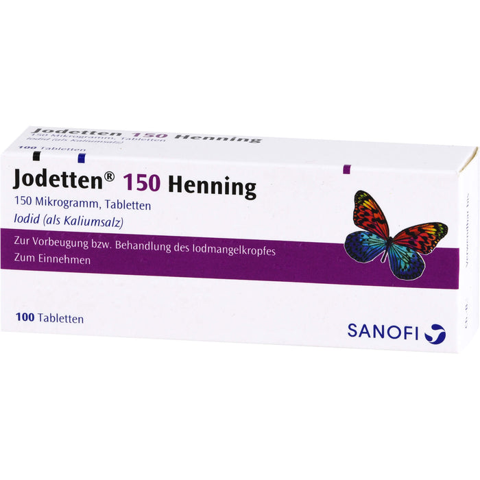 Jodetten 150 Henning Tabletten zur Vorbeugung bzw. Behandlung des Jodmangelkropfes, 100 St. Tabletten