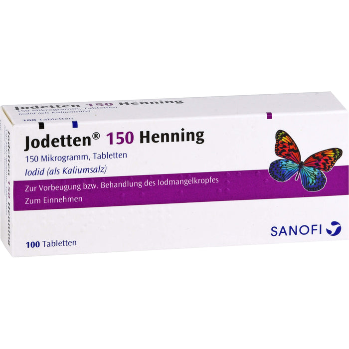 Jodetten 150 Henning Tabletten zur Vorbeugung bzw. Behandlung des Jodmangelkropfes, 100 St. Tabletten