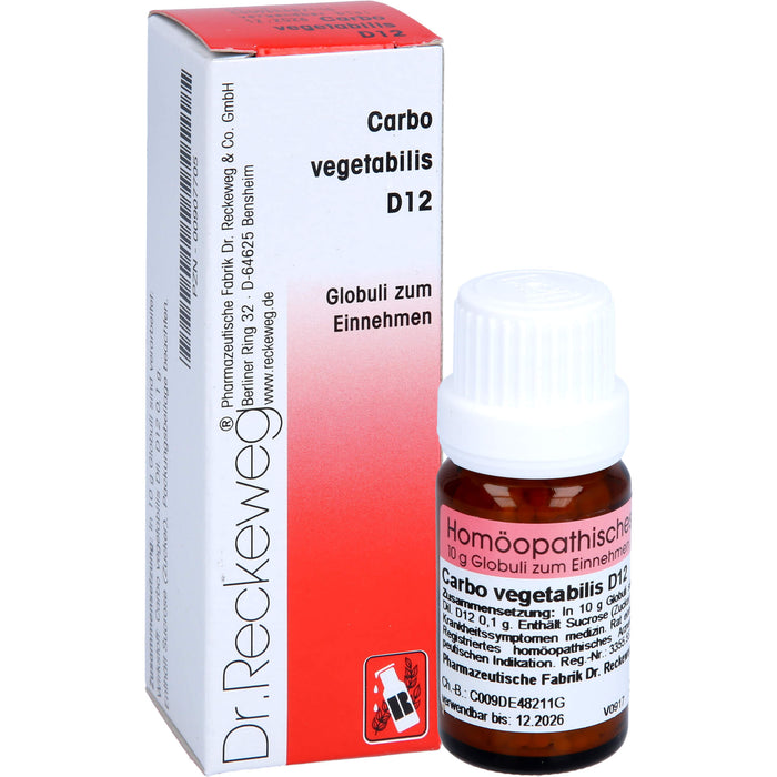 DR. RECKEWEG & CO Carbo vegetabilis D 12 Globuli, 10 g Globuli