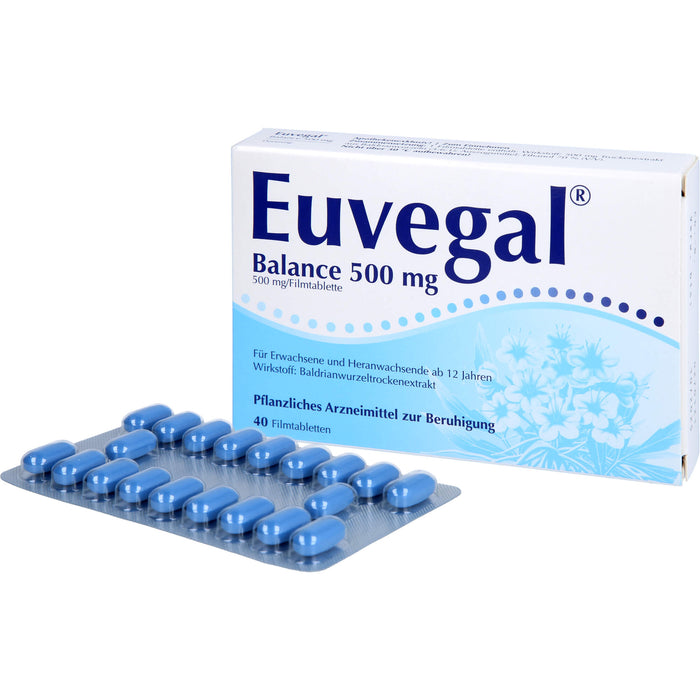 Euvegal Balance 500 mg Filmtabletten zur Beruhigung, 40 pc Tablettes